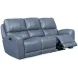 Bel Air Persian Blue Leather Power Reclining Living Room Set with Power Headrest and USB Charging