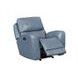 Bel Air Persian Blue Leather Glider Power Recliner with Power Headrest and USB Charging