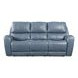 Bel Air Persian Blue Leather Power Reclining Living Room Set with Power Headrest and USB Charging