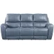 Bel Air Persian Blue Leather Power Reclining Living Room Set with Power Headrest and USB Charging