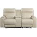 Bryant Taupe Leather 76" Lay Flat Power Reclining Console Loveseat with Power Headrest and USB Charging