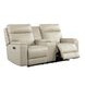 Bryant Taupe Leather 76" Lay Flat Power Reclining Console Loveseat with Power Headrest and USB Charging