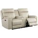 Bryant Taupe Leather 76" Lay Flat Power Reclining Console Loveseat with Power Headrest and USB Charging