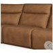 Ascendia Saddle Leather Modular Lay Flat Power Reclining Sectional