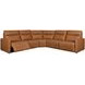 Ascendia Saddle Leather Modular Lay Flat Power Reclining Sectional
