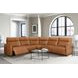 Ascendia Saddle Leather Modular Lay Flat Power Reclining Sectional
