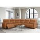 Adell Saddle Leather Modular Lay Flat Power Reclining Sectional