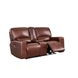 Broadway Brown Leather Lay Flat Power Reclining Living Room Set with USB Charging