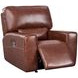 Broadway Brown Leather Lay Flat Power Reclining Living Room Set with USB Charging