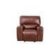 Broadway Brown Leather Lay Flat Power Reclining Living Room Set with USB Charging
