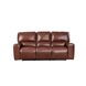 Broadway Brown Leather Lay Flat Power Reclining Living Room Set with USB Charging