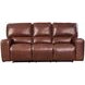 Broadway Brown Leather Lay Flat Power Reclining Living Room Set with USB Charging