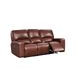 Broadway Brown Leather Lay Flat Power Reclining Living Room Set with USB Charging