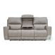 Laredo Cement Leather 87" Zero Gravity Power Reclining Sofa with Fold Down Center Console and USB Charging