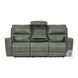 Laredo Sage Moss Leather 87" Zero Gravity Power Reclining Sofa with Fold Down Center Console and USB Charging