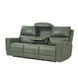 Laredo Sage Moss Leather 87" Zero Gravity Power Reclining Sofa with Fold Down Center Console and USB Charging