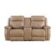 Fischer Saddle Leather 77" Zero Gravity Power Reclining Console Loveseat with Power Headrest and USB Charging