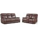 Sylvenne Brown Heritage Leather Power Reclining Living Room Set with Power Headrest
