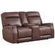 Sydney Brown Heritage Leather 73" Zero Gravity Power Reclining Console Loveseat with Power Headrest and USB Charging