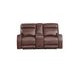 Sydney Brown Heritage Leather 73" Zero Gravity Power Reclining Console Loveseat with Power Headrest and USB Charging