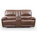 Highland Brown Coffee Leather 79" Zero Gravity Power Reclining Console Loveseat with Power Headrest and USB Charging