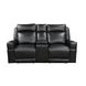 Valley Black Leather Zero Gravity Power Reclining Living Room Set with Power Headrest and USB Charging