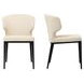 Delaney Warm Beige Performance Fabric Upholstered Dining Chair Set of 2