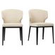 Delaney Warm Beige Performance Fabric Upholstered Dining Chair Set of 2