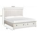 Crownfall Whisper White and Cerused Nutmeg California King Upholstered Storage Panel Bed