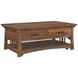 Eldora Saddle Brown Rectangular Cocktail Table with Casters