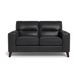 Elwyn Black Leather 64" Loveseat