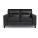 Elwyn Black Leather 64" Loveseat