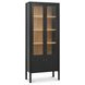 Hannah Black 4 Glass Door Tall Cabinet