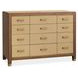 Mosaic Medium Walnut and Ivory Leather 12 Drawer Zurich Accent Chest