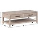 Gabby Light Brown Rectangular Coffee Table with Casters
