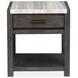 Plum Creek Ravenwood Black and White Rectangular Marble Top End Table