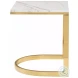 Blanchard Polished Brass And Jazz White Marble End Table
