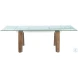Esther Clear Glass And Walnut Extendable Dining Table