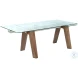 Esther Clear Glass And Walnut Extendable Dining Room Set