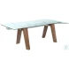Esther Clear Glass And Walnut Extendable Dining Table