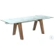 Esther Clear Glass And Walnut Extendable Dining Table