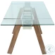 Esther Clear Glass And Walnut Extendable Dining Table