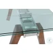 Esther Clear Glass And Walnut Extendable Dining Table
