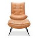 Kayne Brown Leather Upholstered Rectangular Ottoman