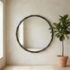 Evageline Charcoal Gray Round Wall Mirror