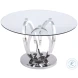 Evelyn Clear Glass And Polished Stainless Steel Dining Table