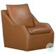 Asterwyn Steamboat Ecru Leather Swivel Accent Chair