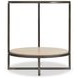 Harlow Bronze And White Travertine Stone Metal Round Chairside Table