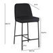 Sydney Black Performance Fabric Upholstered Counter Height Stool Set of 2