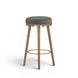 Oodle Green and Light Walnut Performance Vegan Mohair Upholstered Bar Stool